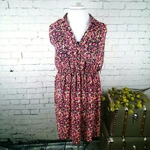 Torrid Floral Sleeveless Blouson Dress Black 4X